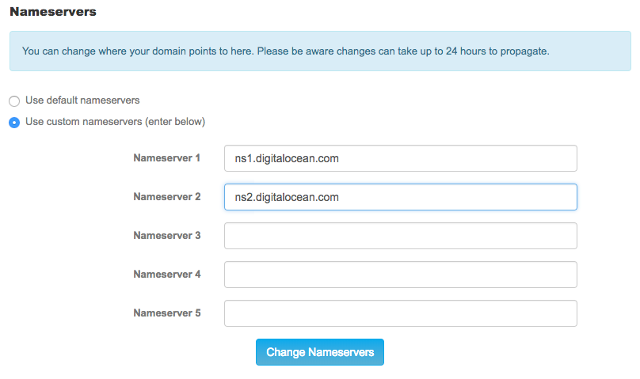alt=“Update domain registrar DNS”